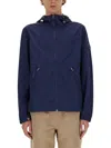 Woolrich Nylon Hooded Jacket Drawstring Adjustable In Blue