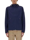 Woolrich Nylon Hooded Jacket Drawstring Adjustable In Blue