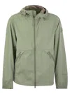 Woolrich Crinkle Hooded Windbreaker In Green
