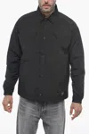 Woolrich Nylon Mountain Stroll Overshirt With Snap Buttons In Black