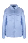 Woolrich Nylon Overshirt In Blue