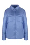 Woolrich Nylon Overshirt In Light Blue