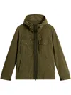 Woolrich Nylon Poly Hooded Jacket In Green