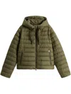 Woolrich Army Green Polyester Down Jacket In Green