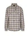 Woolrich Plaid Pattern Collared Jacket Chest Pockets In Brown