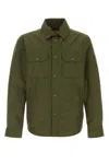 Woolrich Cotton Blend Shirt With Chest Pockets In Greenstone