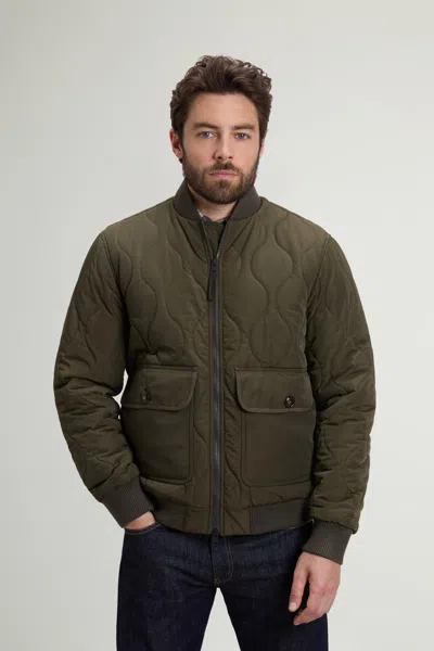 Woolrich Onion Quilted Bomber Jacket In Green