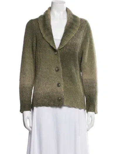 Pre-owned Woolrich Open Front Sweater In Green