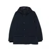 Woolrich Relaxed-fit Hooded Coat With Button Closure And Multiple Pockets In Blue