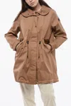 Woolrich Over Parka With Drawstrings In Brown