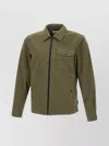 Woolrich Olive Green Cotton Gabardine Oversized Shirt In Green