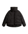 Woolrich Puffy Black Jacket With High Collar In Black
