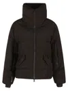 Woolrich Oversized Black Gtx Jacket With High Collar In Multi