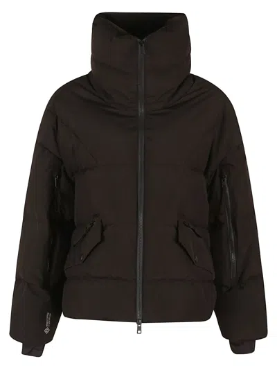 Woolrich Oversized Black Gtx Jacket With High Collar In Multi