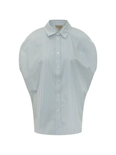 Woolrich Oversized Poplin Shirt For Women In Blue