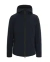 Woolrich Giubbino Soft Shell Pacific Blu In Black
