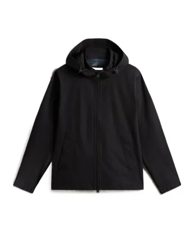 Woolrich Pacific Jacket In Two-layered Fabric In Black