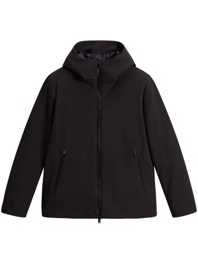 Woolrich Long-sleeved Down Jacket In Black