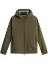 Woolrich Pacific Two Layers Hooded Jacket In Green