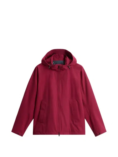 Woolrich Pacific Two-layered Hooded Jacket In Red