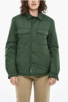 Woolrich Padded Alaskan Overshirt With Snap Buttons In Green