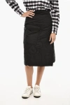 Woolrich Padded And Quilted Silky Wrap Skirt In Black