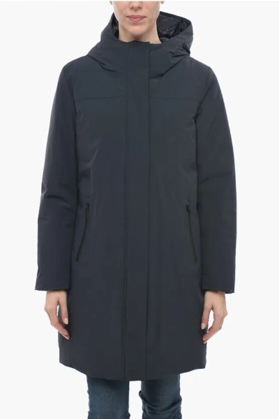 Woolrich Padded Boulder Coat With Hood In Blue