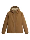 Woolrich Padded Brown Jacket With Adjustable Hood In Brown