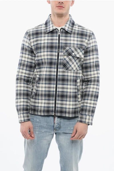 Woolrich Padded Checkered Timber Overshirt In Black