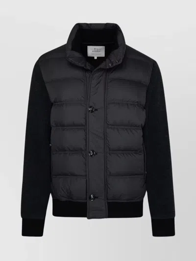 Woolrich Padded Design Knit Jacket In Black