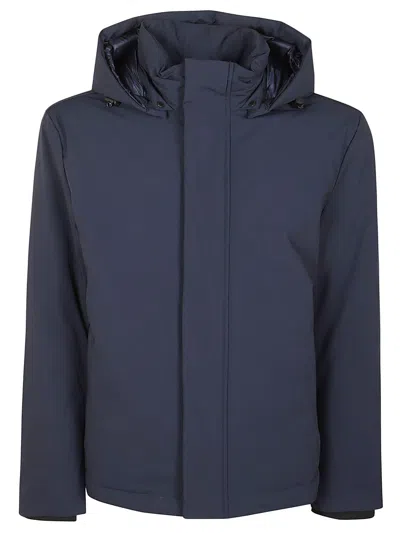 Woolrich Padded Detachable Hooded Jacket In Blue