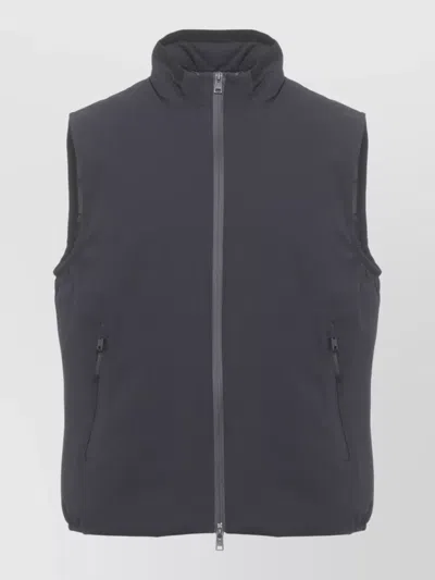 Woolrich Padded Gilet High Neck Sleeveless Design In Blue