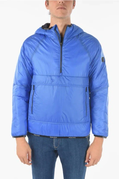 Woolrich Padded Hooded Pack-it Anorak In Blue