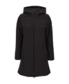 Woolrich Padded Hooded Raincoat In Black