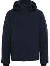 Woolrich Padded Navy Blue Jacket With Detachable Hood In Black