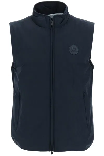 Woolrich Padded Pacific Vest In Melton Blue