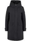 Woolrich Military Technical Fabric Parka With Internal Removable Down Jacket In Black