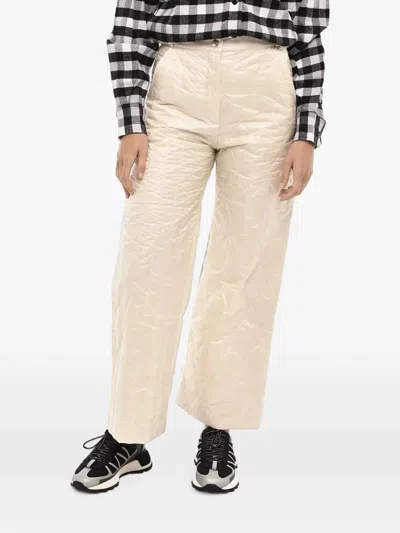 Woolrich Padded Wide-leg Trousers In Neutral