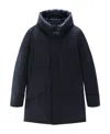 Woolrich Padded Zip-up Hooded Coat In Black