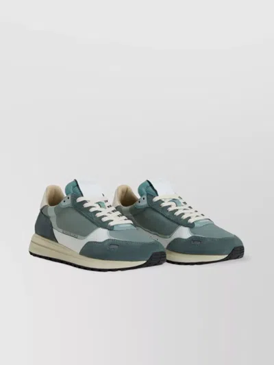 Woolrich Panelled Sneakers With Padded Ankle And Rubber Sole In Green