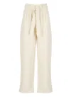 Woolrich Linen And Cotton Pants In Plaster White