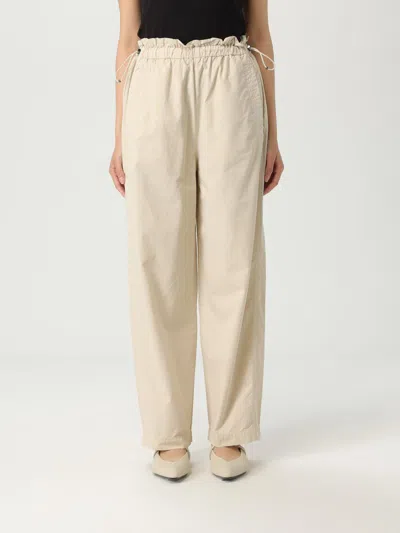 Woolrich Drawstring Waist Popeline Cotton Pants In White