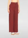 Woolrich Straight Linen And Viscose Trousers In Burgundy