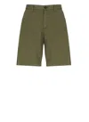 Woolrich Cotton Shorts Belt Loops In Green