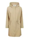 Woolrich Long Summer Parka In Beige