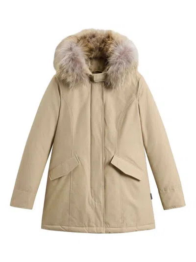 Woolrich Arctic Raccoon Parka In Neutral