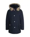 Woolrich Arctic Parka With Removable Fur, Blue In Blue