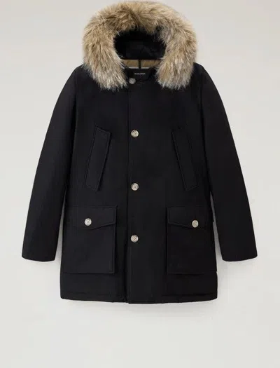 Woolrich Arctic Detachable Fur Parka In Black