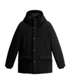 Woolrich Hooded Button-fastening Jacket In Black