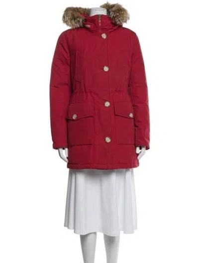 Pre-owned Woolrich Parka In Red